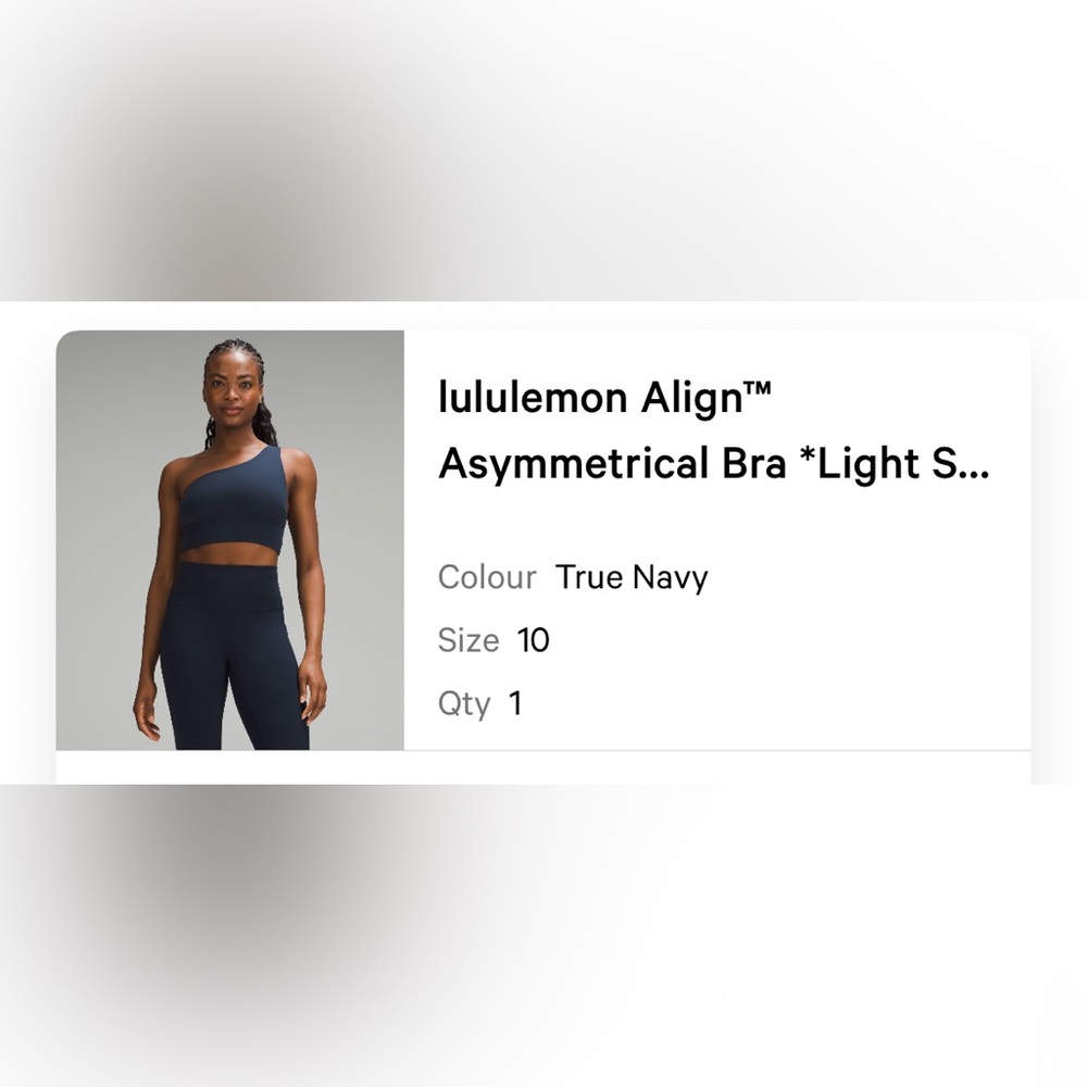 Lululemon Athletica Navy Blue Asymmetric Sports bra